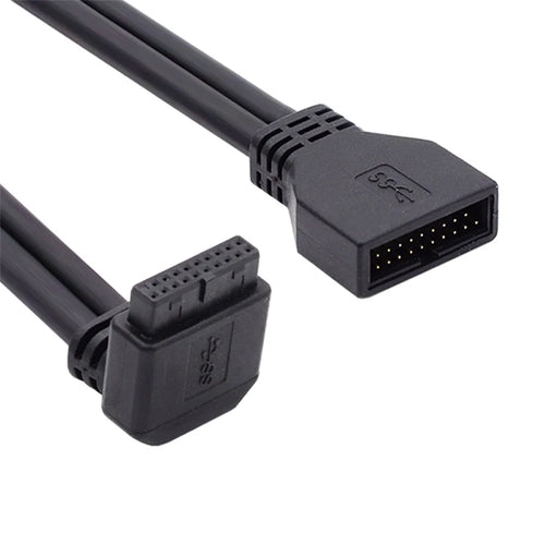 U3-082-UP USB 3.0 20Pin Male to Female Wire Angled 5Gbps Motherboard Mainboard Connection Cable - 1