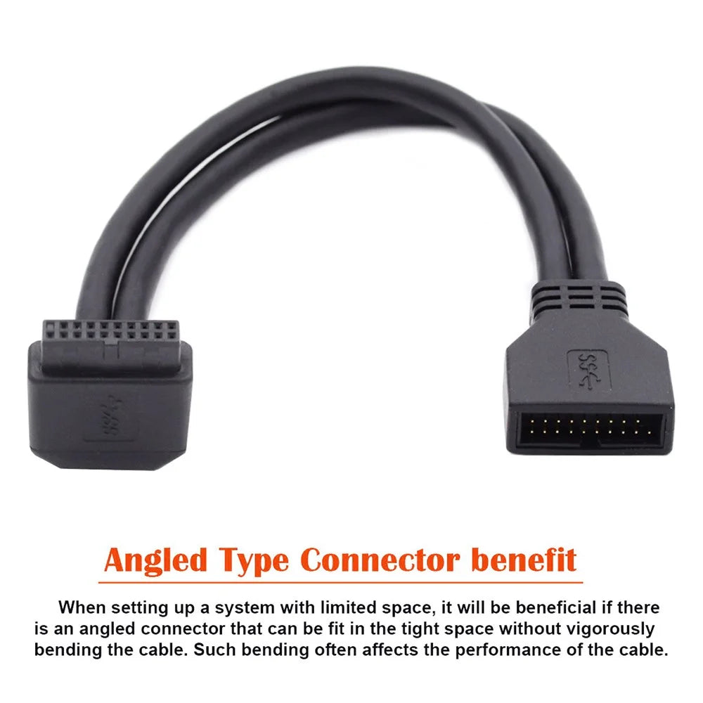 U3-082-UP USB 3.0 20Pin Male to Female Wire Angled 5Gbps Motherboard Mainboard Connection Cable - 7