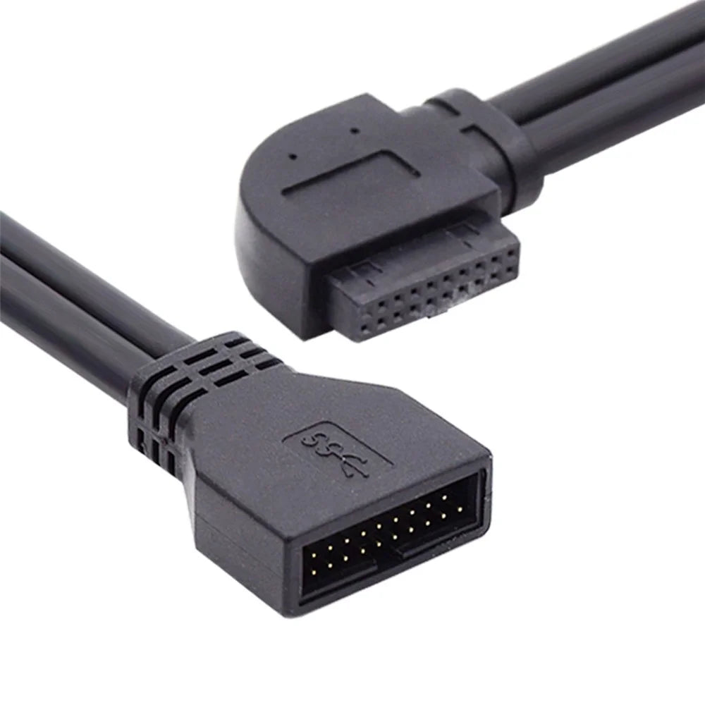 U3-082-LE Left-Angled USB 3.0 20Pin Motherboard Mainboard Connection Cable 20Pin Male to Female Wire 5Gbps Adapter Cord - 1