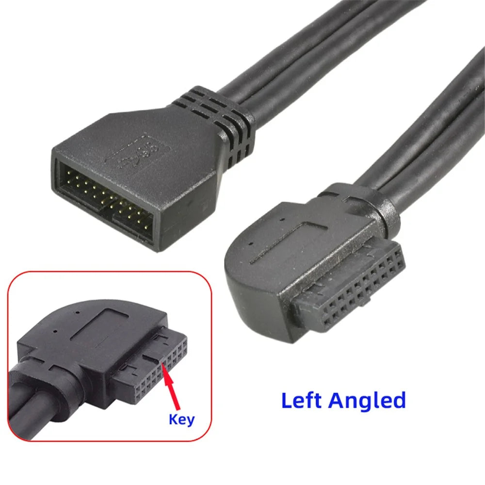 U3-082-LE Left-Angled USB 3.0 20Pin Motherboard Mainboard Connection Cable 20Pin Male to Female Wire 5Gbps Adapter Cord - 3