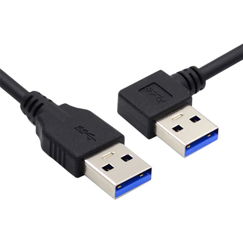 U3-069-LE 90 Degree Angled USB 3.0 Type-A Male to Straight 3.0 Type-A Male Cable 40cm 5Gbps Data Cord - 1