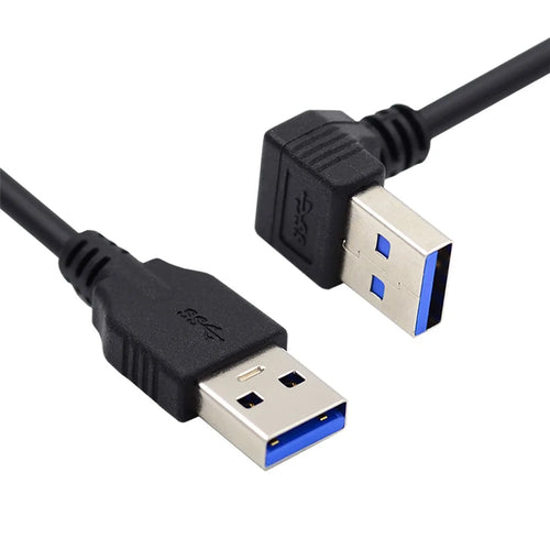 U3-069-UP 40cm 5Gbps Cable Angled USB 3.0 Type-A Male to Straight 3.0 Type-A Male Data Cord - 1