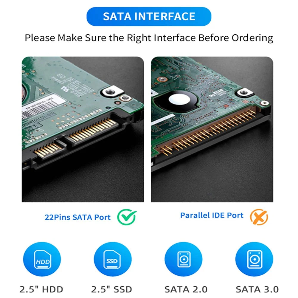 USB3.0 / Type-C to SATA Converter 22Pin Hard Disk Cable with 3-Port USB3.0 HUB Adapter PC 2.5-inch Hard Disk HDD, SSD Easy Drive Cable - 6