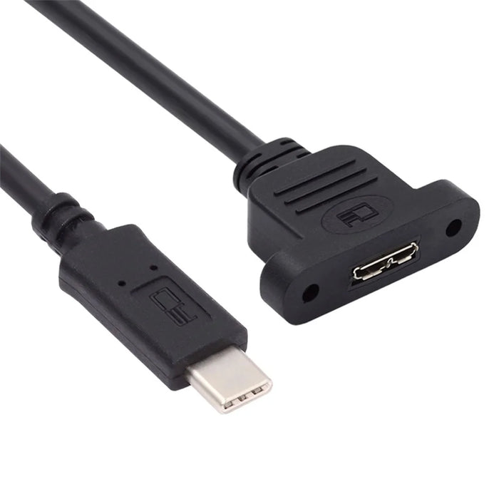 U3-083-CM 50CM 5Gbps Type-C Male to Micro USB 3.0 Female Screw Mount Type Extension Cable - 1