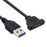 U3-083-AM 50cm Type-A USB 3.0 Male to Micro 3.0 Type-B Female Converter 5Gbps Screw Mount Type Extension Cable - 1