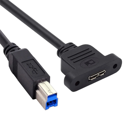 U3-083-BM 50cm Type-B USB 3.0 Male to Micro 3.0 Type-B Female Screw Mount Type Extension Cable 5Gbps - 1