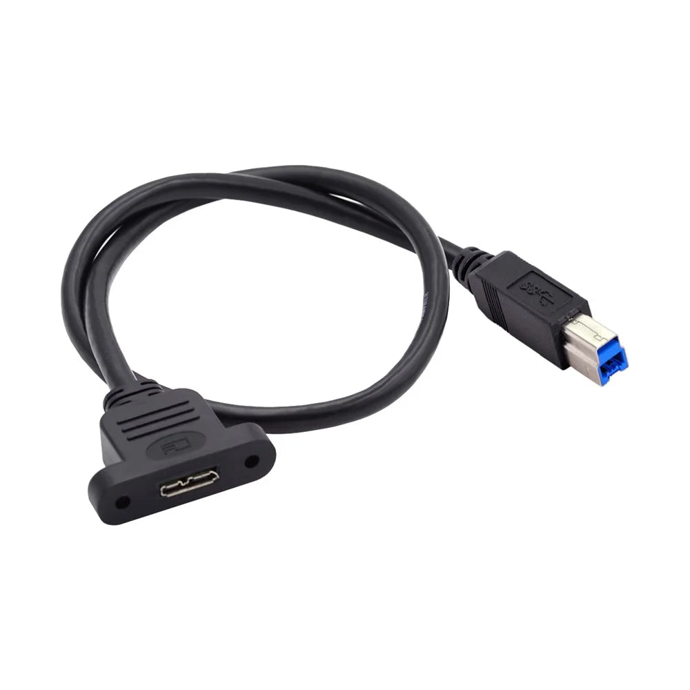 U3-083-BM 50cm Type-B USB 3.0 Male to Micro 3.0 Type-B Female Screw Mount Type Extension Cable 5Gbps - 2