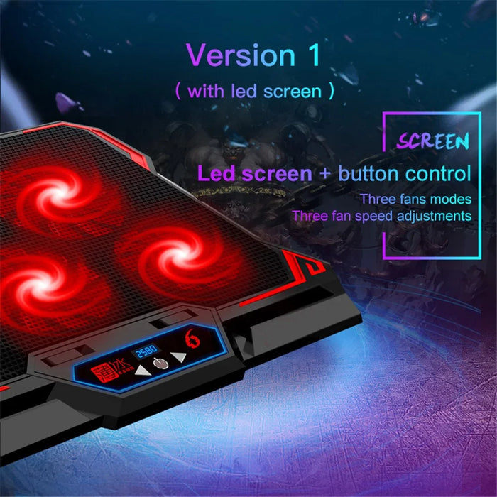 COOLCOLD Touch Control Laptop Cooling Base with 6 Fans Notebook Cooler Stand - 4