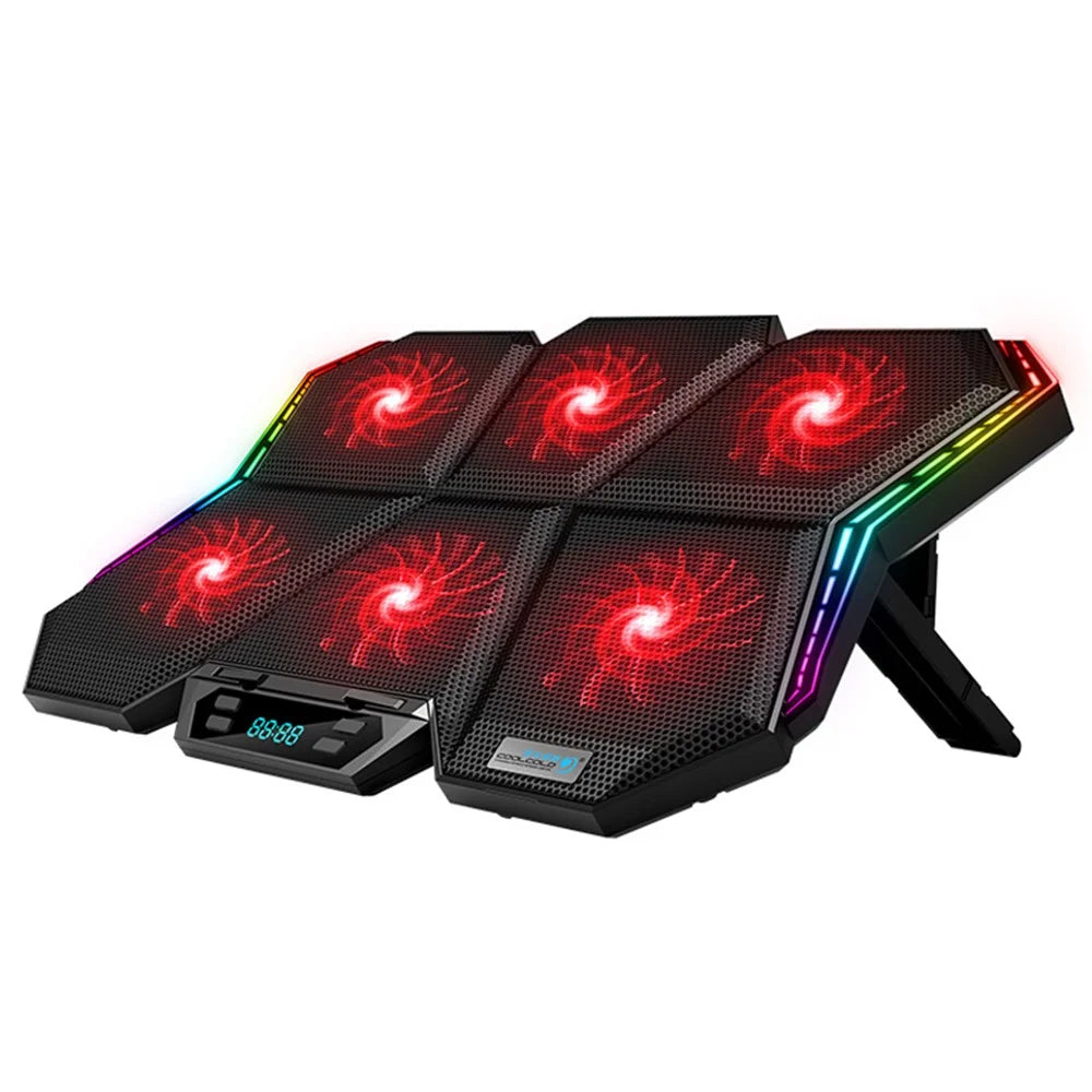 COOLCOLD Ice Magic 6 Laptop Cooling Base RGB Light Height Adjustable Notebook Cooler Stand - 1