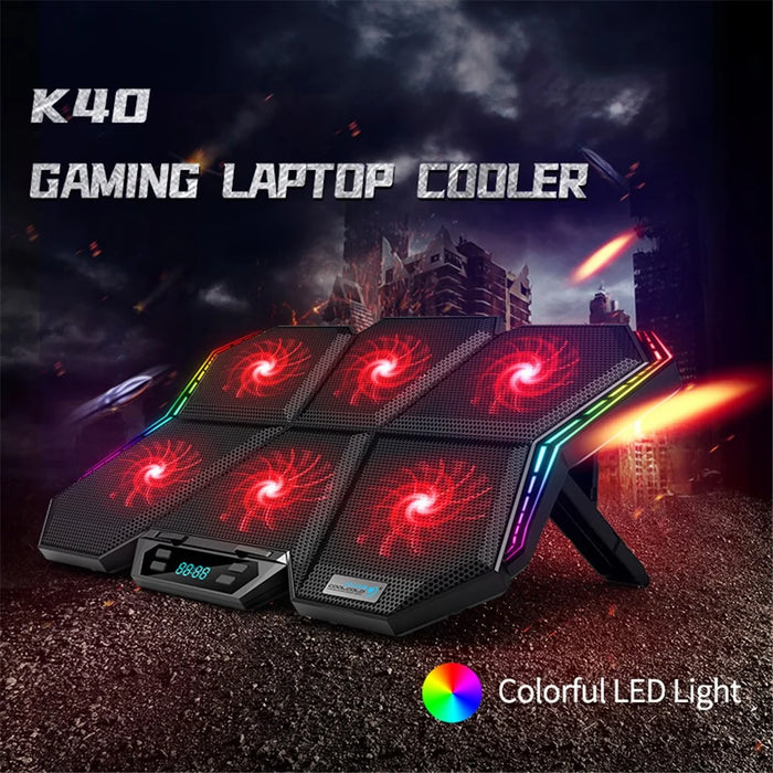 COOLCOLD Ice Magic 6 Laptop Cooling Base RGB Light Height Adjustable Notebook Cooler Stand - 2