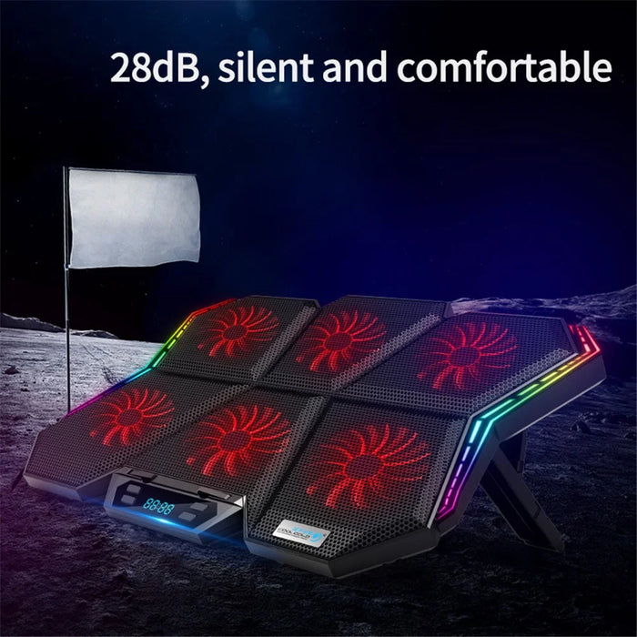 COOLCOLD Ice Magic 6 Laptop Cooling Base RGB Light Height Adjustable Notebook Cooler Stand - 6