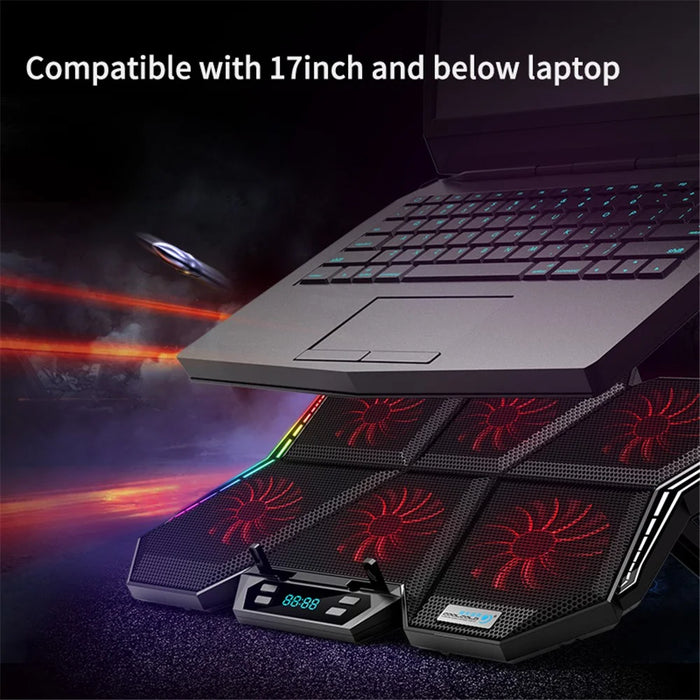 COOLCOLD Ice Magic 6 Laptop Cooling Base RGB Light Height Adjustable Notebook Cooler Stand - 7