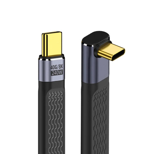 UC-002-0.13U 13cm Up Angled 240W Type-C Male to Male USB4 40Gbps 100W 8K Flat Slim FPC Data Cable for Laptop Phone - 1