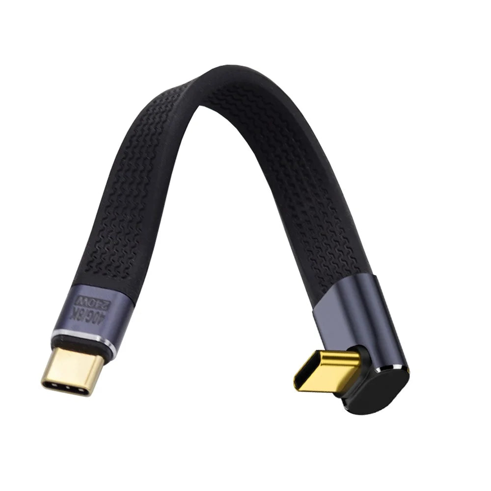 UC-002-0.13U 13cm Up Angled 240W Type-C Male to Male USB4 40Gbps 100W 8K Flat Slim FPC Data Cable for Laptop Phone - 2