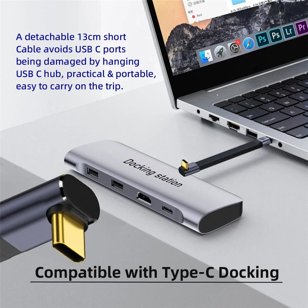 UC-002-0.13U 13cm Up Angled 240W Type-C Male to Male USB4 40Gbps 100W 8K Flat Slim FPC Data Cable for Laptop Phone - 7