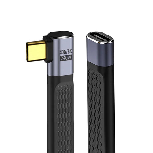 UC-040-0.13R 13cm Right Angled USB4 Extension Cable Slim Flat Male to Female 40Gbps with 240W Power and 8K / 60Hz Video - 1