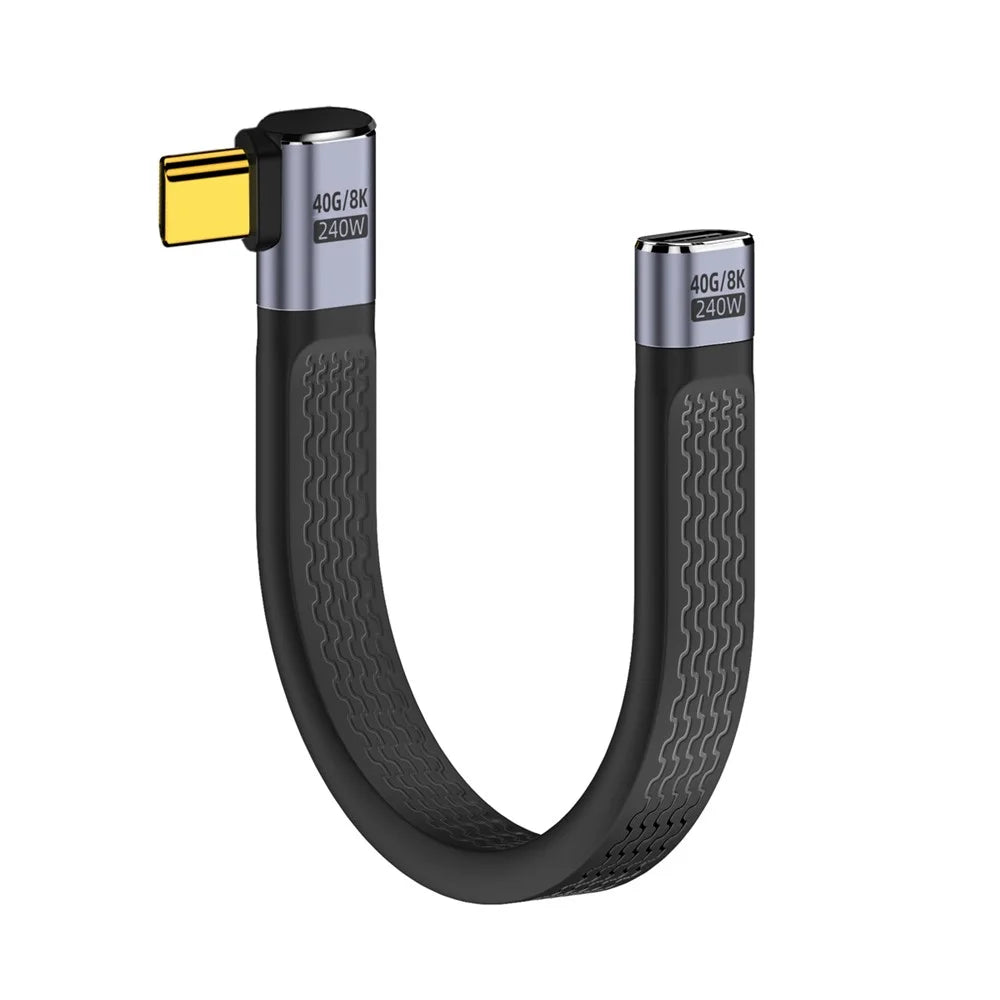 UC-040-0.13R 13cm Right Angled USB4 Extension Cable Slim Flat Male to Female 40Gbps with 240W Power and 8K / 60Hz Video - 2