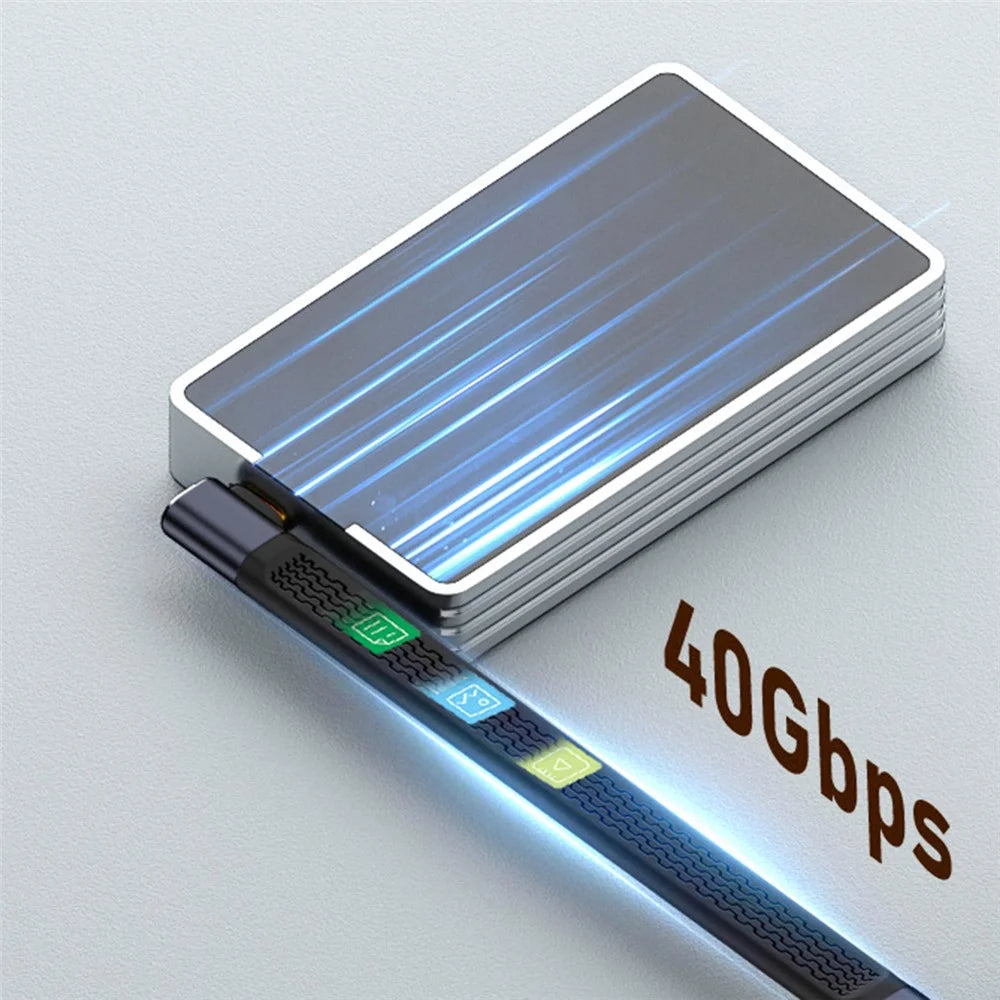 UC-040-0.13R 13cm Right Angled USB4 Extension Cable Slim Flat Male to Female 40Gbps with 240W Power and 8K / 60Hz Video - 5