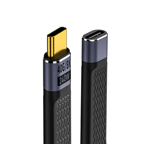 UC-040-0.13W 13cm USB4 Extension Cable Slim Flat Male to Female 40Gbps with 240W Power and 8K / 60Hz Video - 1