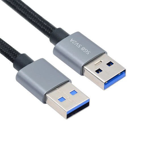 U3-075-AM 0.3m USB 3.0 Male to Male Cord 5Gbps Data Transfer for Cameras, DVD Player, Hard Disk (Silver Shell) - 1