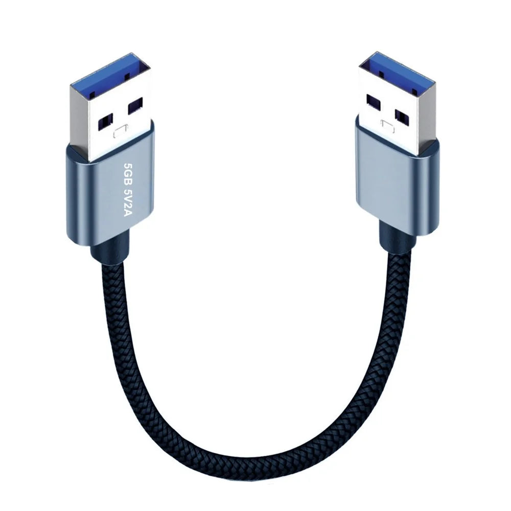 U3-075-AM 0.3m USB 3.0 Male to Male Cord 5Gbps Data Transfer for Cameras, DVD Player, Hard Disk (Silver Shell) - 2