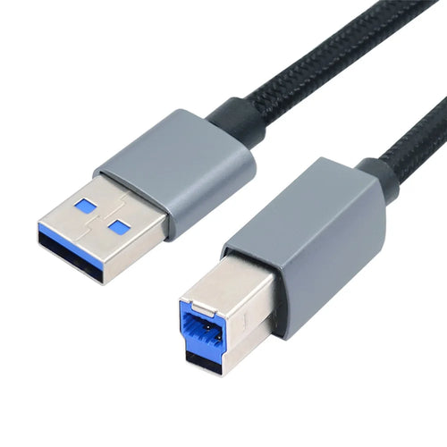 U3-075-BM 0.3m USB 3.0 Type-A Male to Standard 3.0 B Male Cable Silver Shell 5Gbps Data Transmission Adapter - 1