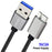 JUNSUNMAY 3m USB-A 3.0 Male to Micro-B Male Hard Drive Camera Data Cable Nylon Braided Cord - 2