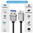 JUNSUNMAY 3m USB-A 3.0 Male to Micro-B Male Hard Drive Camera Data Cable Nylon Braided Cord - 5
