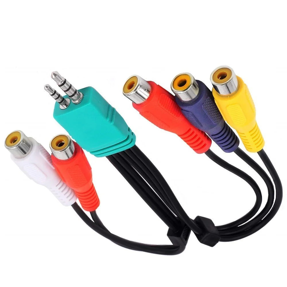 JUNSUNMAY 0.3m 3.5mm+2.5mm Male Plug to 5x RCA Female AV Adapter Cable for Samsung LED TV BN3901154W BN39-01154W - 1