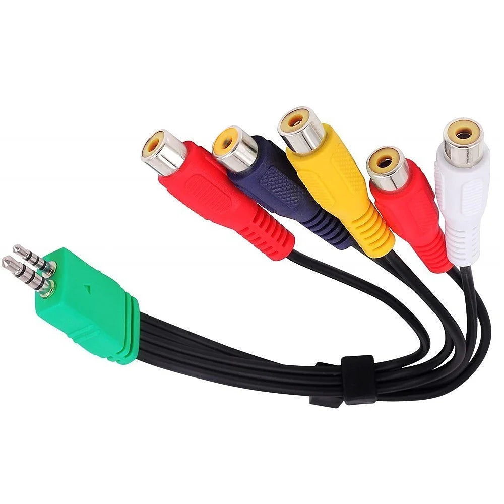JUNSUNMAY 0.3m 3.5mm+2.5mm Male Plug to 5x RCA Female AV Adapter Cable for Samsung LED TV BN3901154W BN39-01154W - 4