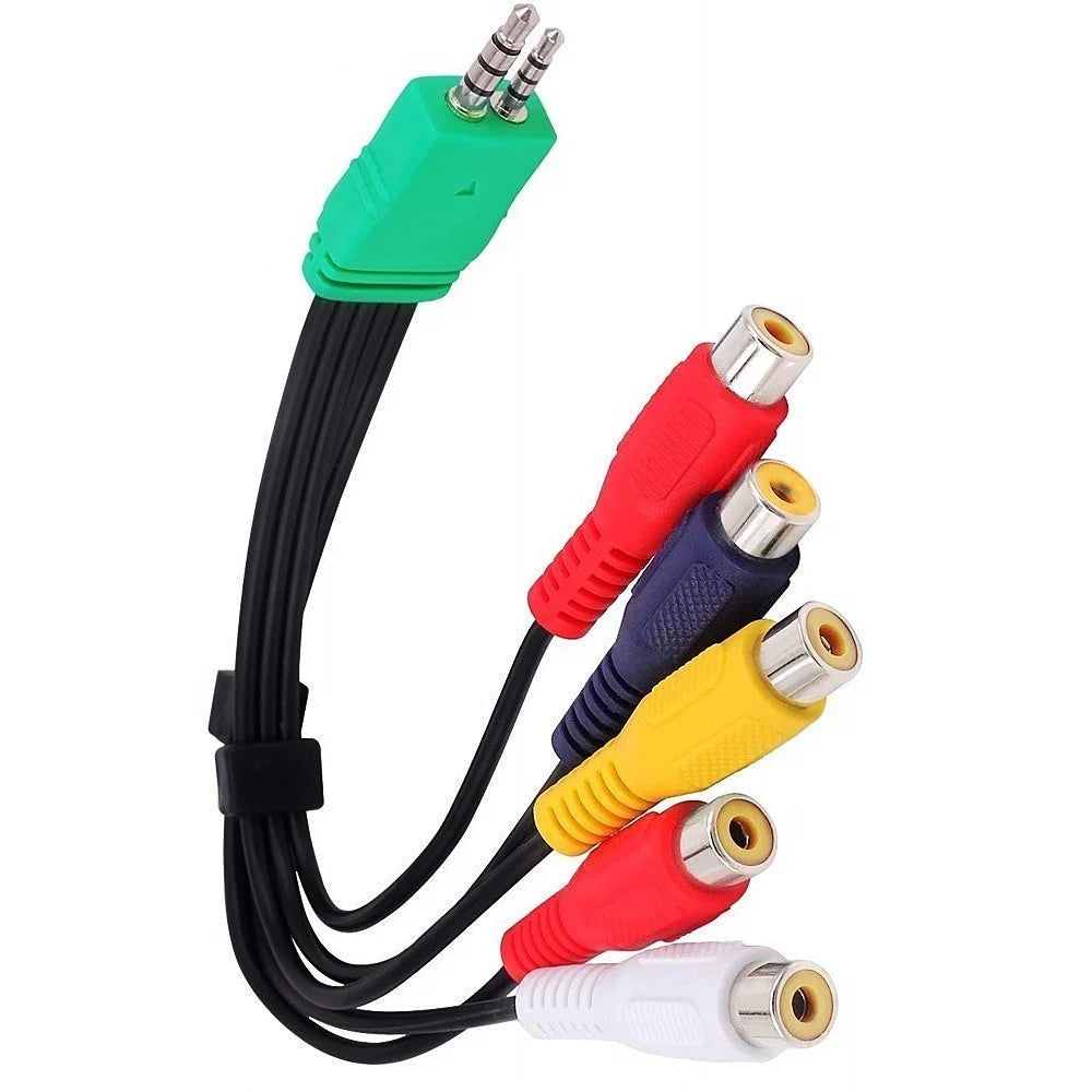 JUNSUNMAY 0.3m 3.5mm+2.5mm Male Plug to 5x RCA Female AV Adapter Cable for Samsung LED TV BN3901154W BN39-01154W - 5