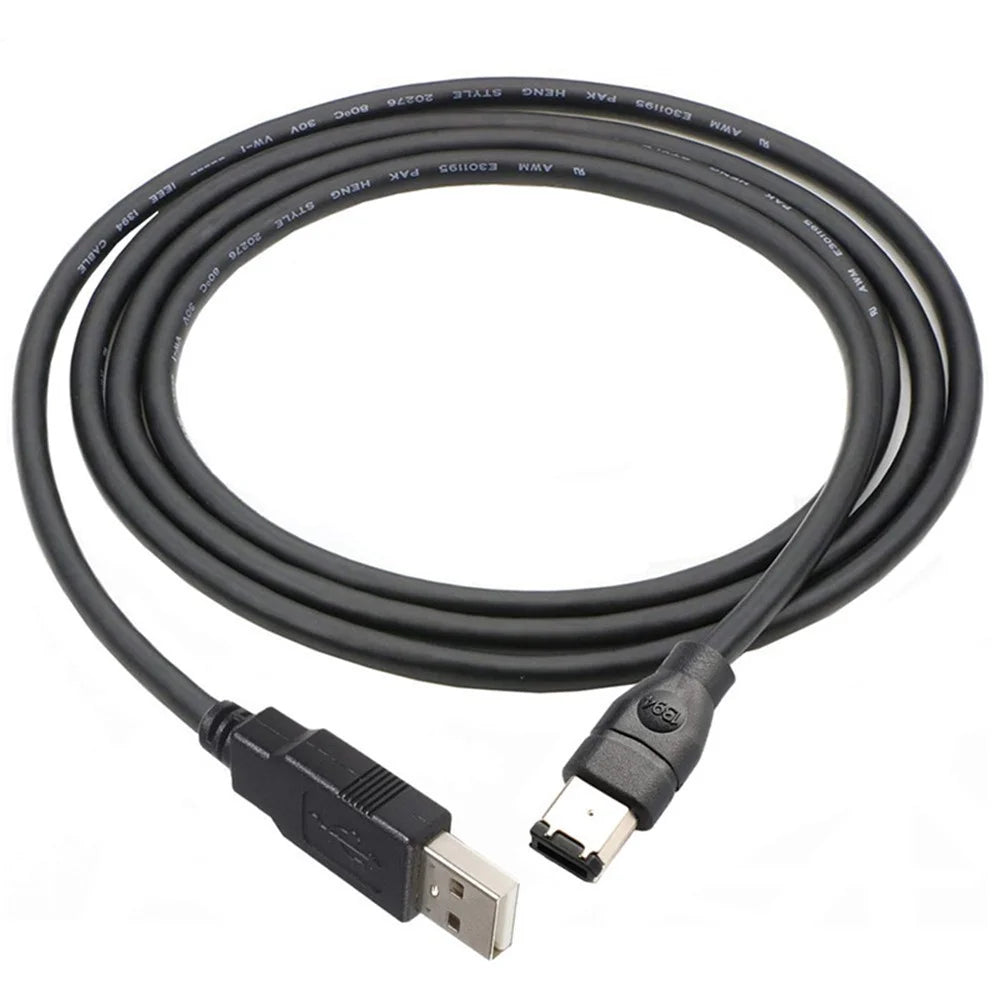 JUNSUNMAY 4.5m Firewire IEEE 1394 6 Pin Male to USB 2.0 Male Plug and Play Adapter Converter Cable - 4
