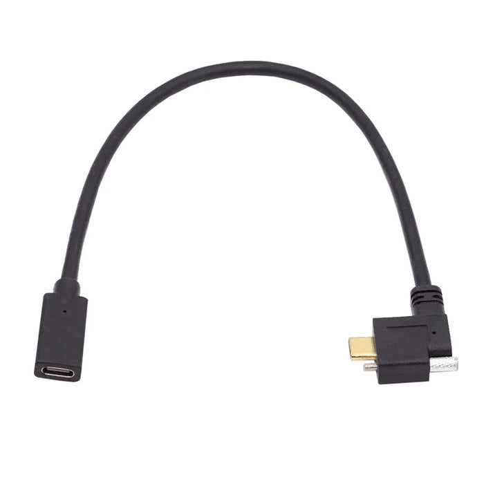 UC-041-RI 0.3m USB 3.1 Type C Right Angled Male to Female Extension Data  Screw Locking Cable - 2