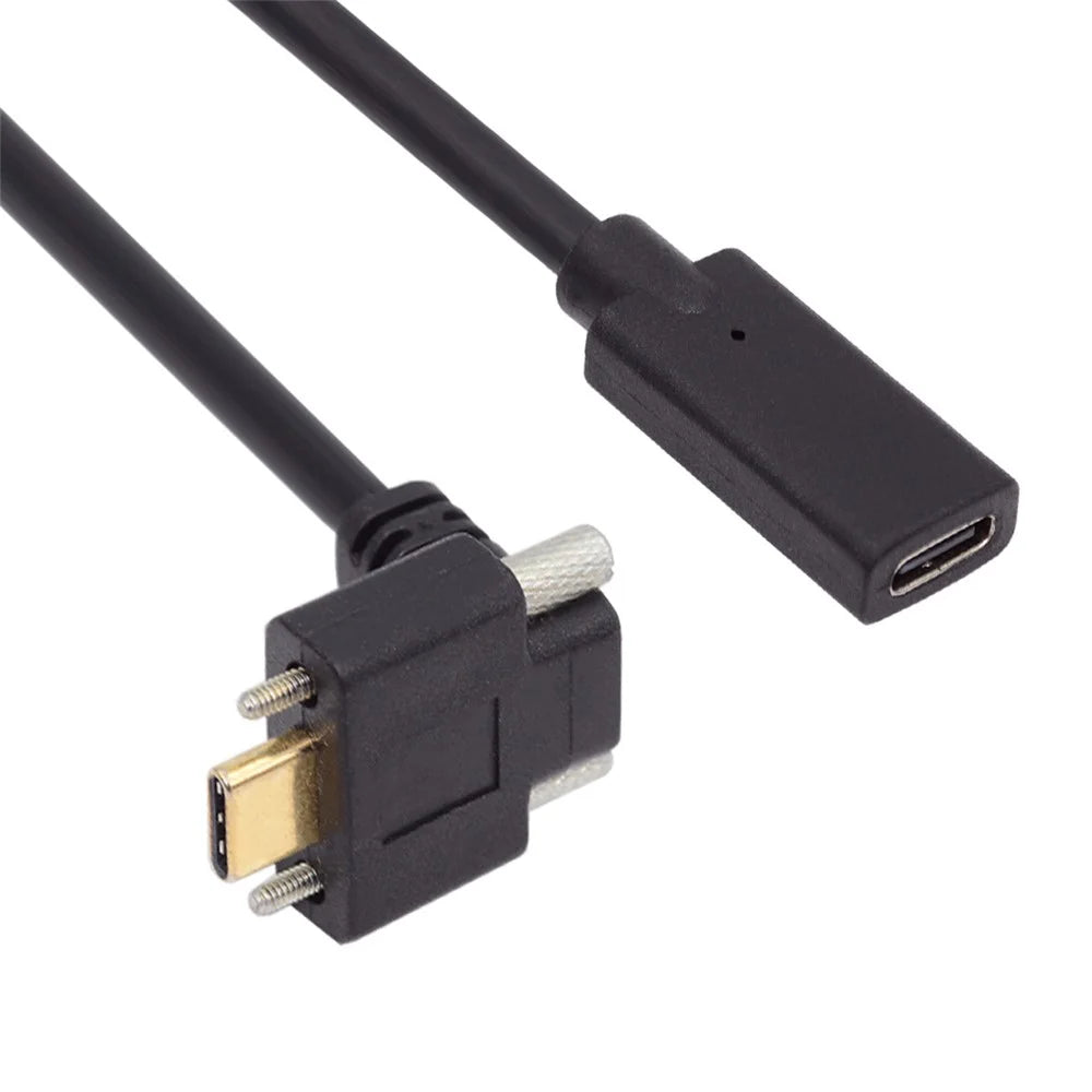 UC-041-UP 0.3m USB 3.1 Type C Up Angled Male to Female Extension Data  Screw Locking Cable - 1