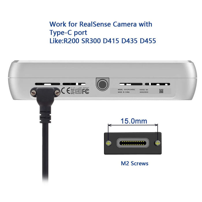 UC-041-UP 0.3m USB 3.1 Type C Up Angled Male to Female Extension Data  Screw Locking Cable - 4