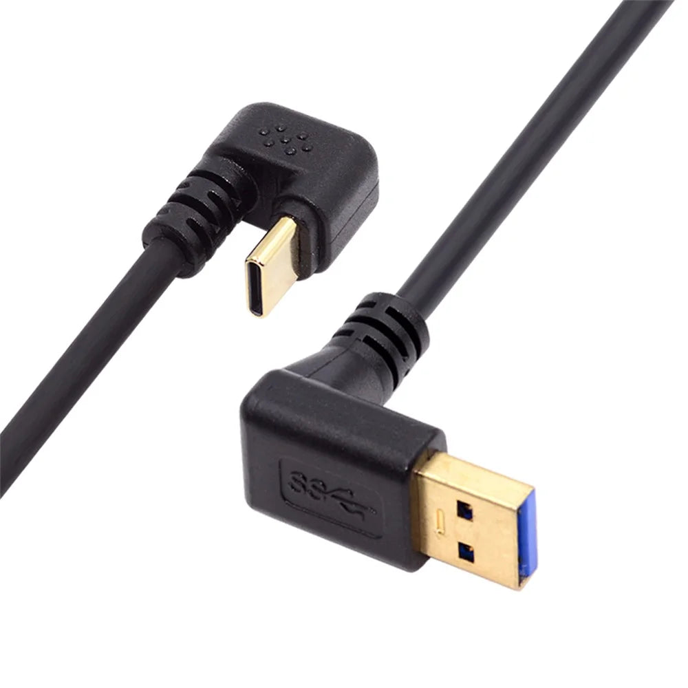 UC-101-DN 0.3m USB3.0 Type-A to USB-C Power Data Cable 90-degree Down Opposite U Shape Type - 1