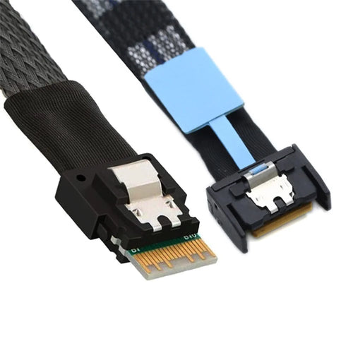 SF-078 50cm MCIO PCI-E 4i 38Pin Male to SFF-8654 Slimline 4X Adapter Cable Cord - 1