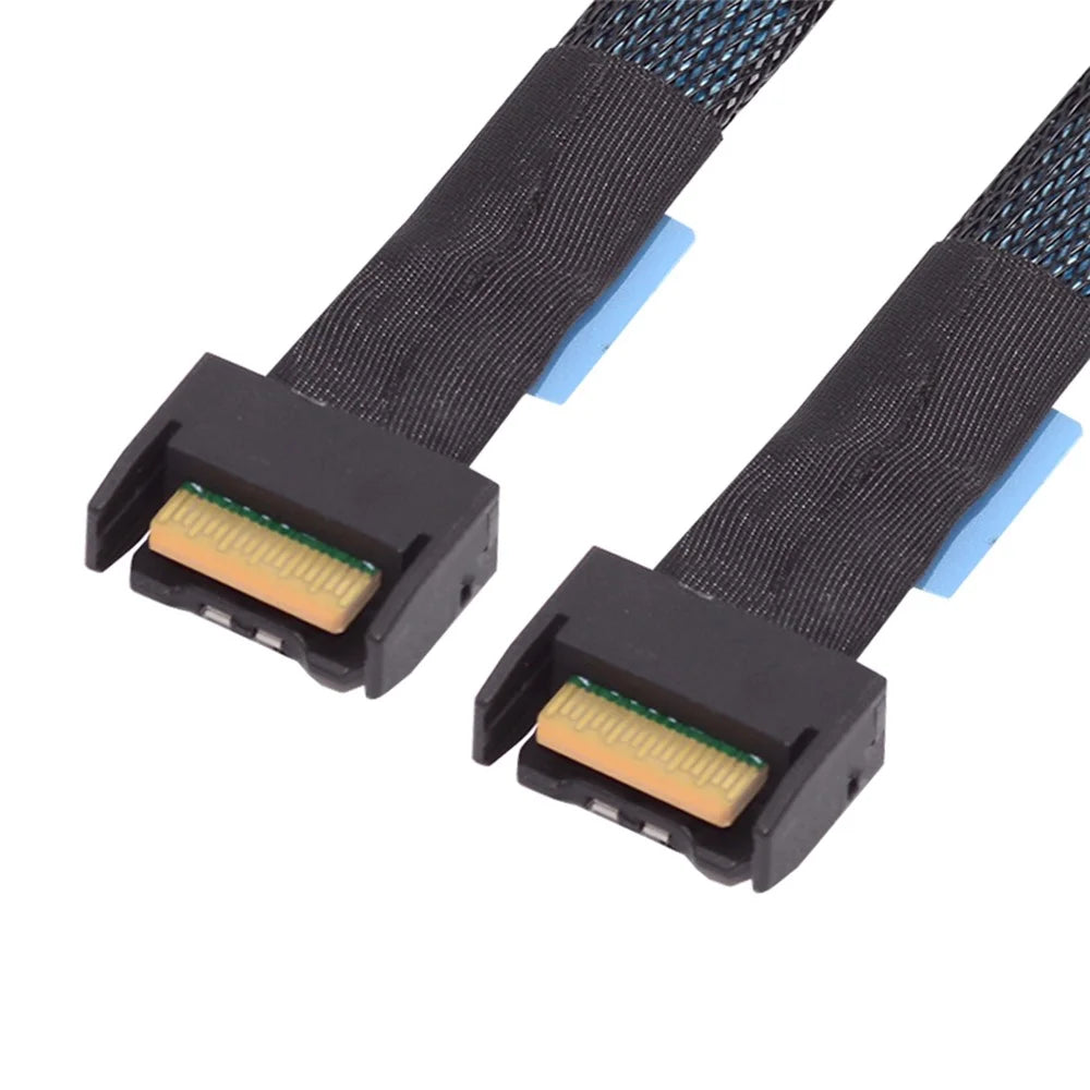 SF-079 50cm MCIO PCI-E 4i 38Pin Male to MCIO 38Pin Male Adapter Extender Cable - 4