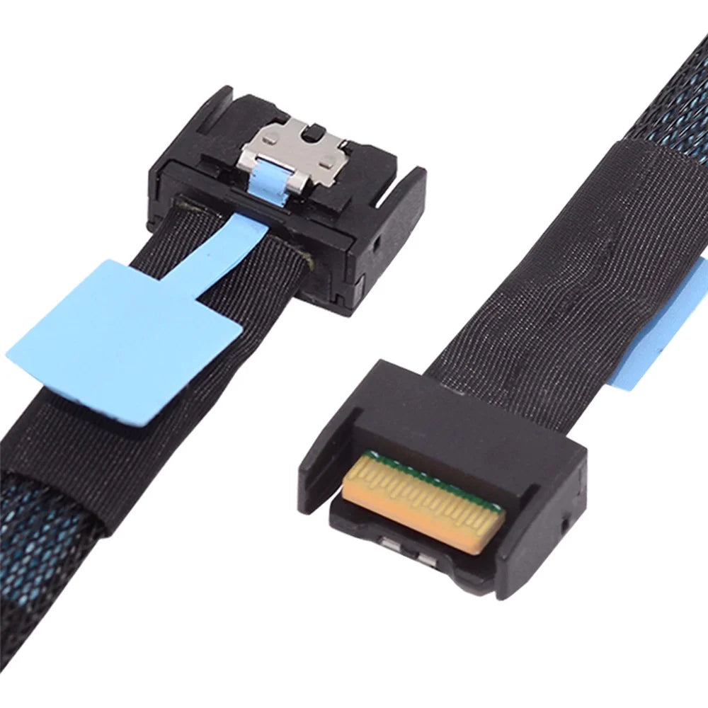 SF-079 50cm MCIO PCI-E 4i 38Pin Male to MCIO 38Pin Male Adapter Extender Cable - 6