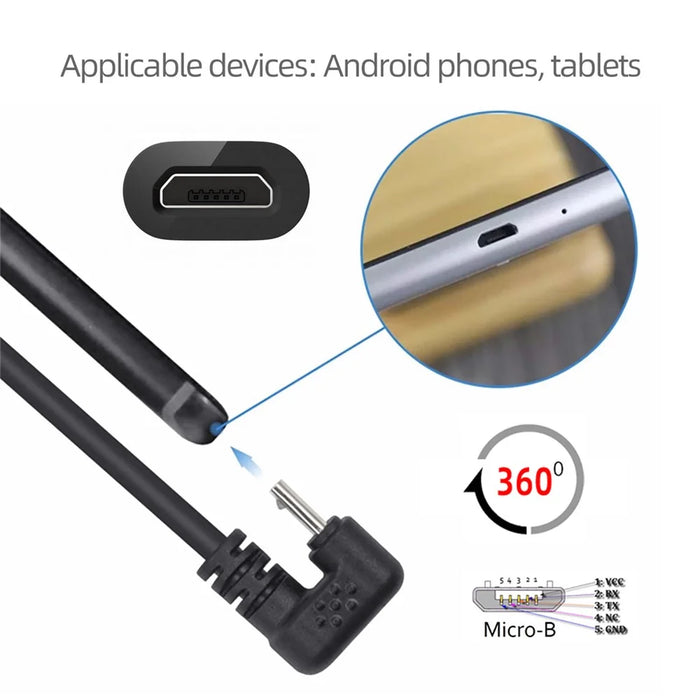 U2-089-OS 1.5m USB2.0 to Micro USB Data Cable 480Mbps U-Shape Angled Micro Power Cable - 5