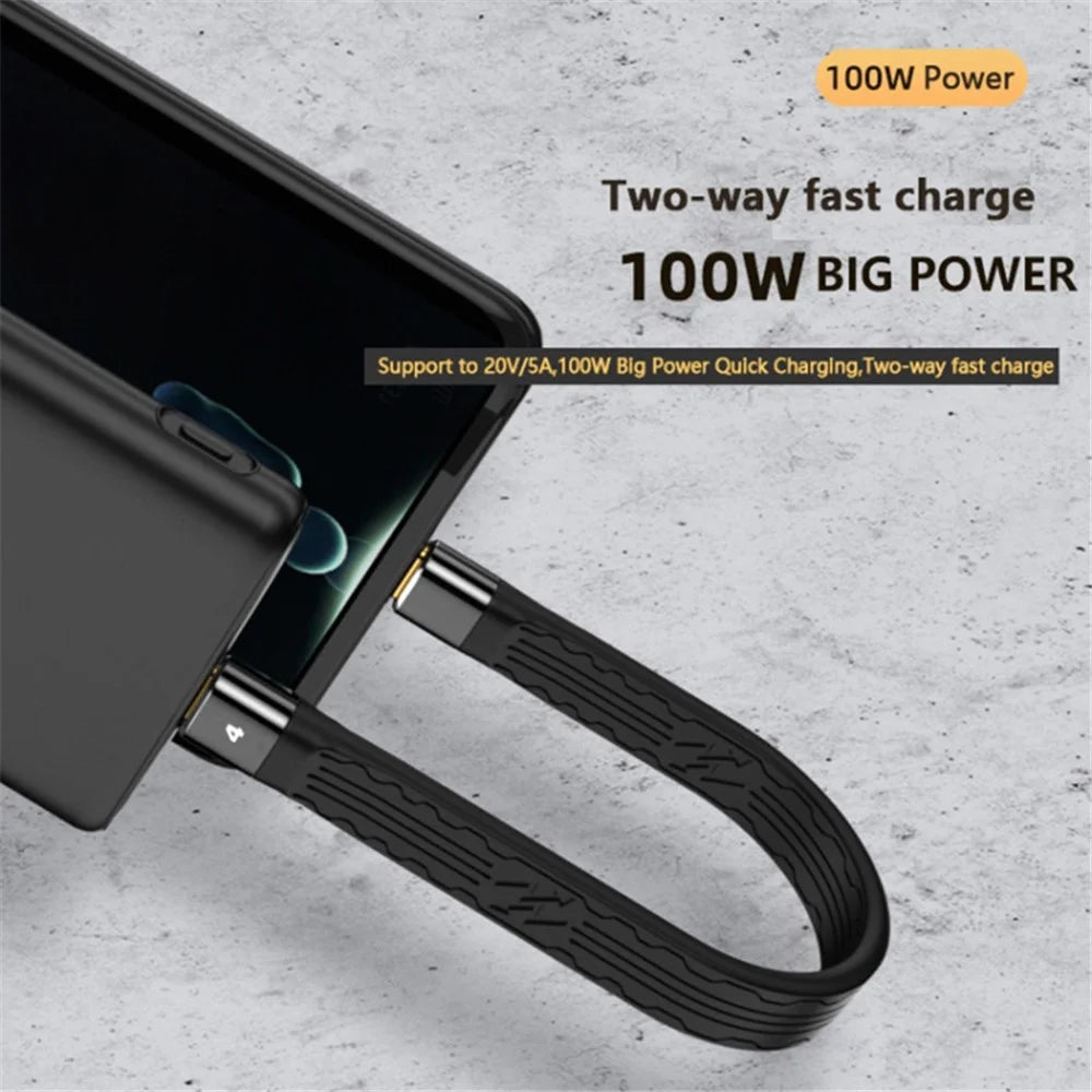 22cm Thunderbolt 4 Type-C Male to Male Cable PD 100W FPC Flexible Charging Data Cable - 4