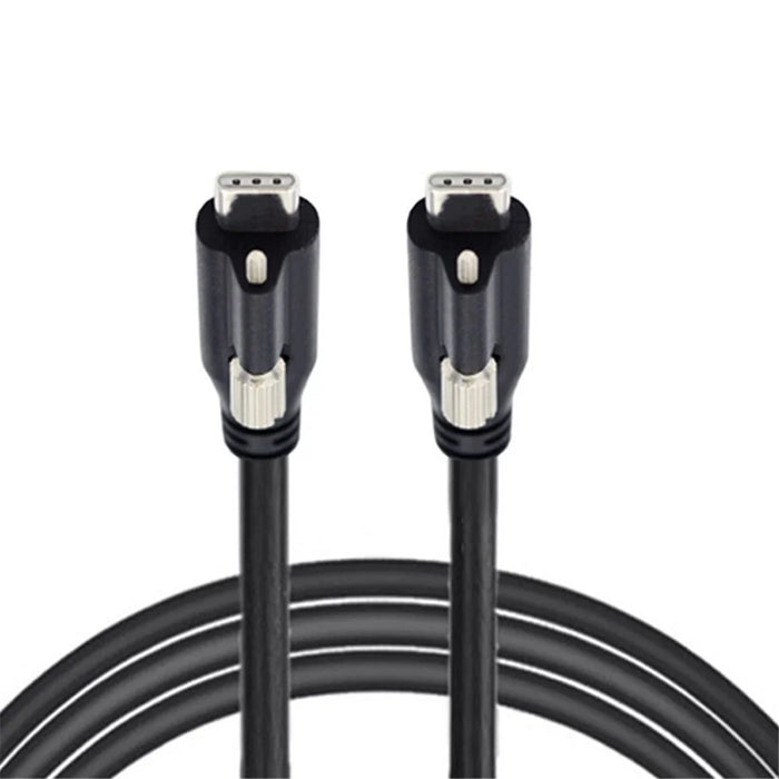 UC-047-1.2M USB 3.1 Type-C Locking Connector to USB 3.1 Type-C Cable for Camera with Panel Mount Screw - 1