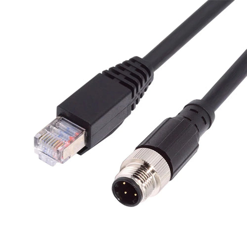 UT-021-1.0M M12 Type-D D-coded 4Pin Male to RJ45 Cat5e Male Cable Lan Ethernet Network Industrial Applications IP67 Patch Cord - 1