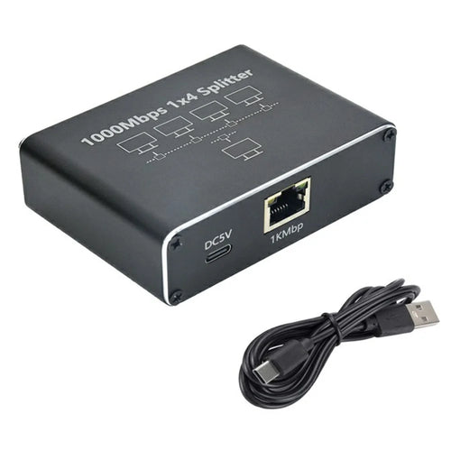 RJ45 Ethernet Splitter 1 to 4 Gigabit High Speed 1000Mbps Network Adapter - 1