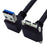 U3-078-DN 90 Degree Down Angled USB 3.0 A Male to Micro-B 3.0 Plug Angled Locking Screw Panel Cable 25cm - 1