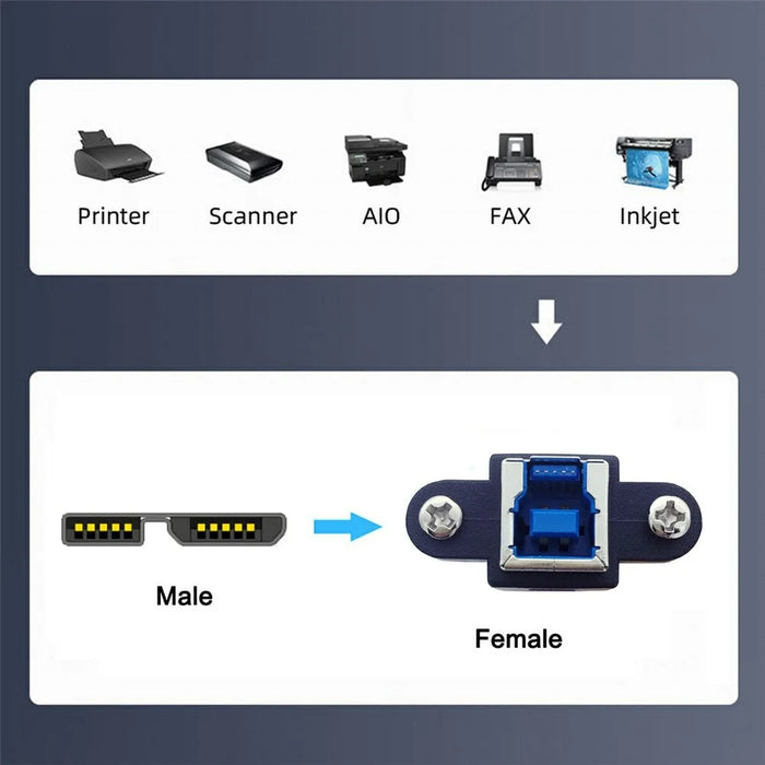 U3-087 5Gbps USB 3.0 Type-B Female to USB3.0 Micro-B Male Extension Cable for Disk SSD Camera Data 30cm - 6