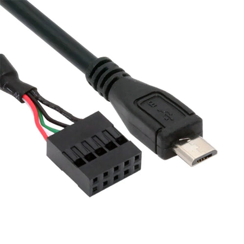 U2-018-MM USB 2.0 Motherboard 9pin 10pin Header to Micro USB 5pin Cable 50cm for Mini Monitor Sensor Panel Camera - 1