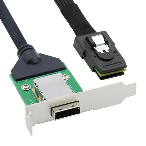 SF-083-36PIN Internal Mini SAS SFF-8087 Male to External SFF-8088 Female Extension Cable PCBA with Low Profile Bracket - 1