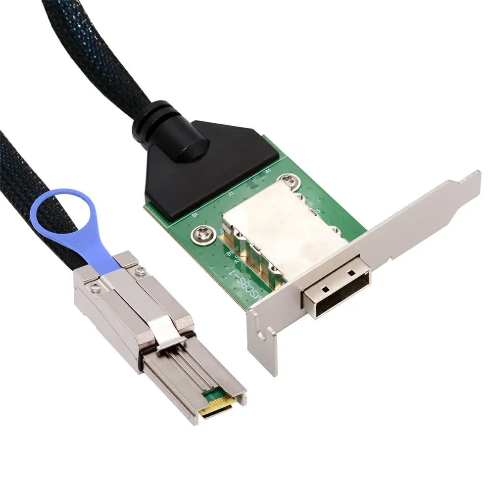 SF-083-26PIN 0.5m External Mini SAS SFF-8088 Male to Female Extension Cable - 1