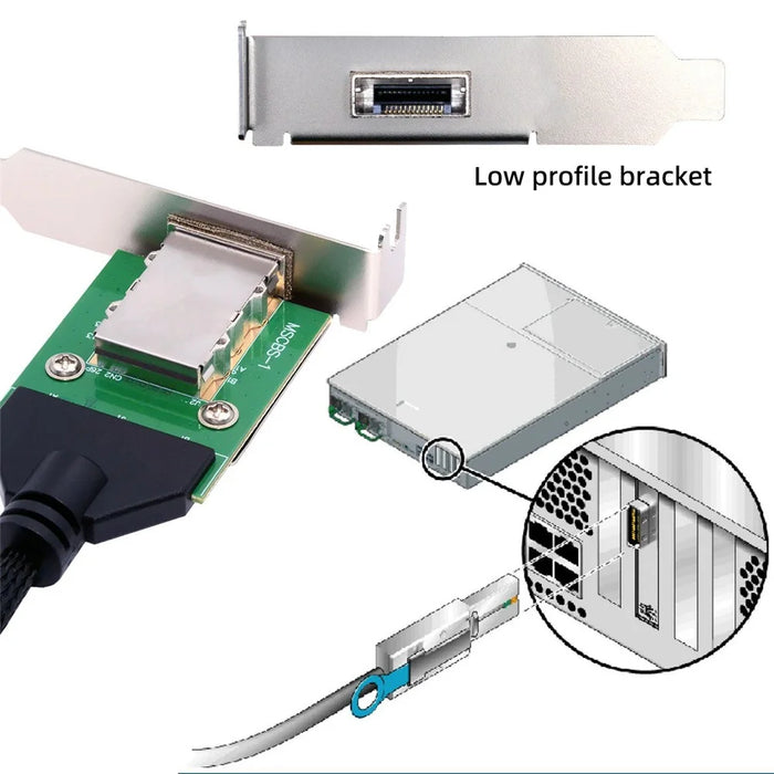SF-083-26PIN 0.5m External Mini SAS SFF-8088 Male to Female Extension Cable - 7